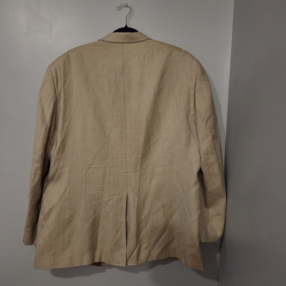Ralph Lauren Men's Silk Tan Preppy Blazer Jacket Size 48R Old Money Quiet Luxury - Picture 2 of 10